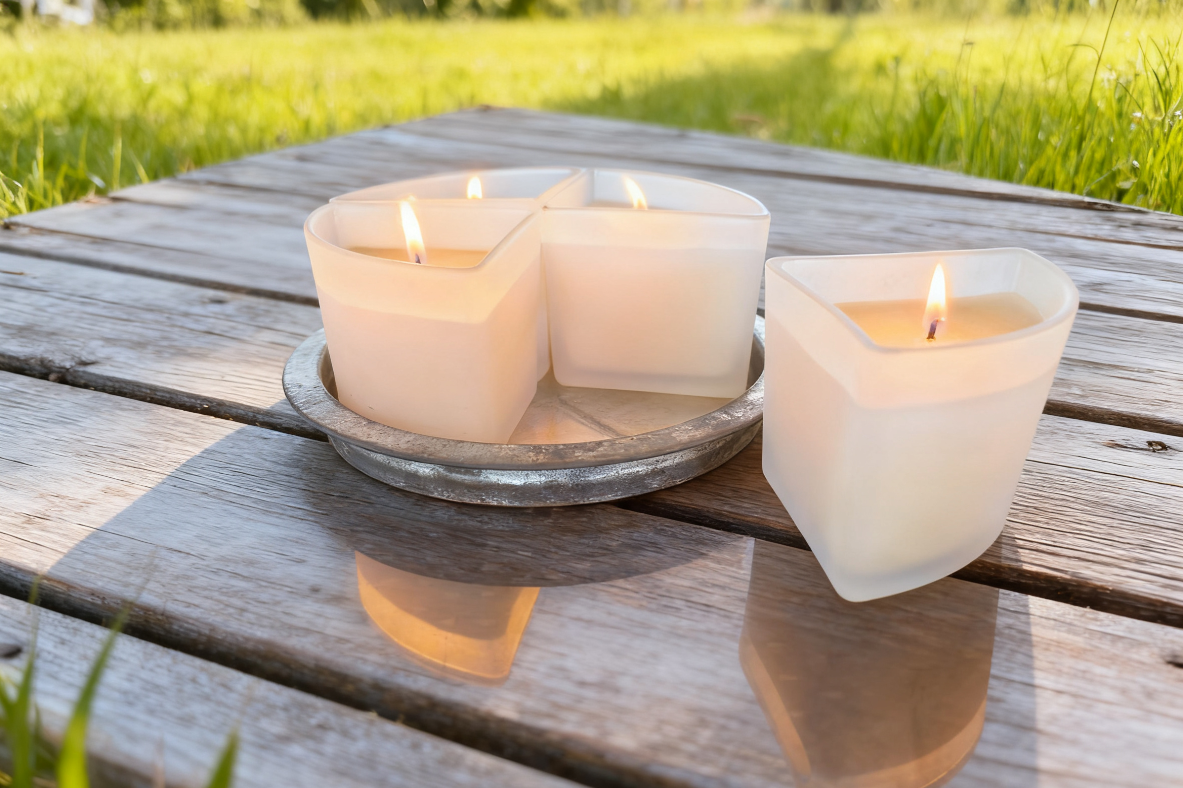 Cake Slices Glass Filled Candle set